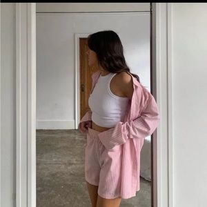 Pastel Pink striped lounge set